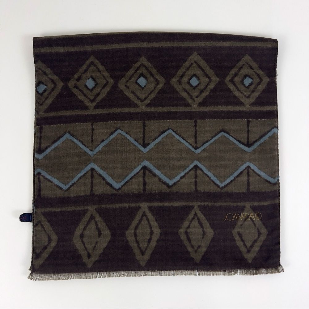VINTAGE 90s Joan & David Wool Silk Scarf Girl Unisex Winter